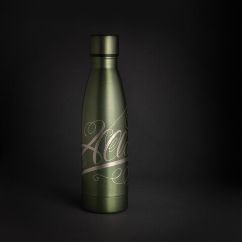 RCS recycelte Stainless Steel Solid Vakuum-Flasche grün bedrucken, Art.-Nr. P433.277