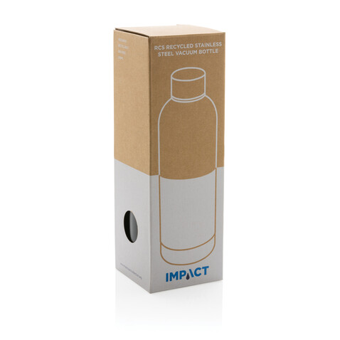 Impact Vakuumflasche aus RCS recyceltem Stainless-Steel schwarz bedrucken, Art.-Nr. P435.701