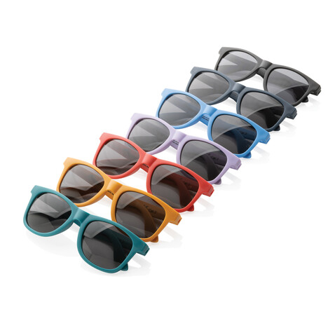 Sonnenbrille aus RCS recyceltem PP-Kunststoff navy blau bedrucken, Art.-Nr. P453.890