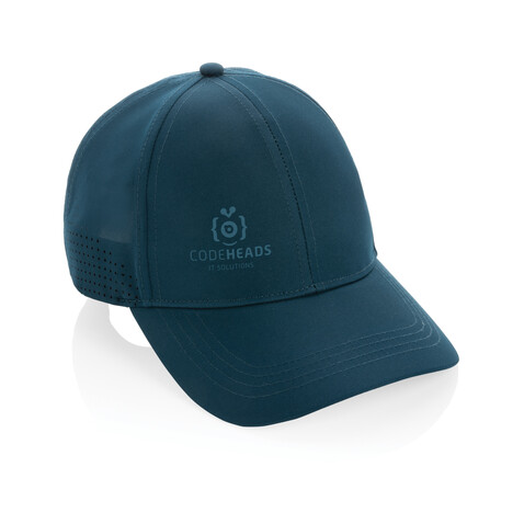 Impact AWARE™ rPET 6-Panel-Sportkappe navy blau bedrucken, Art.-Nr. P453.255