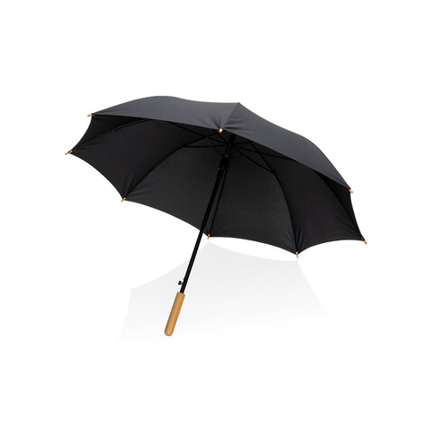 23&quot; Impact AWARE™ RPET 190T Auto-Open Bambus-Schirm schwarz bedrucken, Art.-Nr. P850.651