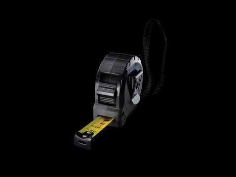 3m/16mm Maßband aus RCS recyceltem Kunststoff schwarz bedrucken, Art.-Nr. P112.101