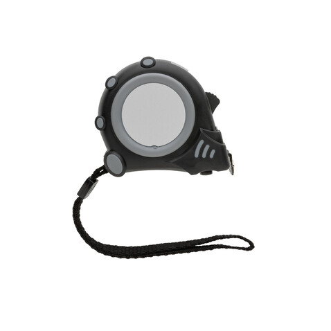 Grip 3m/16mm Maßband aus RCS recyceltem Kunststoff grau, schwarz bedrucken, Art.-Nr. P112.141