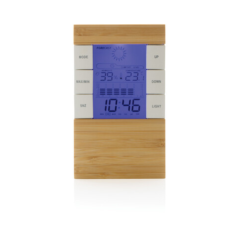 Utah Wetterstation aus RCS rKunststoff &amp; Bambus braun bedrucken, Art.-Nr. P279.419
