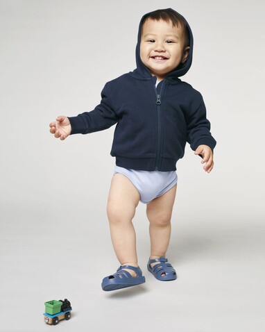 Baby Connector - Der Baby-Zip-Hoodie - French Navy - 24-36 m/92-98cm bedrucken, Art.-Nr. STSB105C727B5
