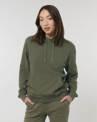 Archer Vintage - Der Garment-Dyed Unisex-Hoodie aus French Terry - G. Dyed Khaki - XL bedrucken, Art.-Nr. STSU040C1091X