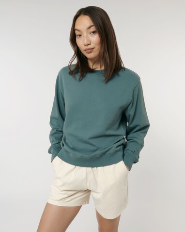 Matcher Vintage - Das Garment-Dyed Rundhals-Unisex-Sweatshirt aus French Terry - G. Dyed Hydro - XL bedrucken, Art.-Nr. STSU085C1021X