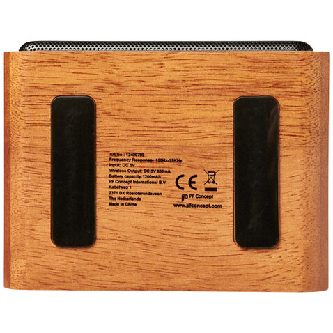 Wooden 3W Lautsprecher mit kabellosem Lade-Pad, holz bedrucken, Art.-Nr. 12400700