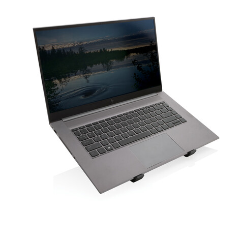 Terra universeller Laptop-/Tablet-Ständer aus RCS Aluminium grau bedrucken, Art.-Nr. P301.652