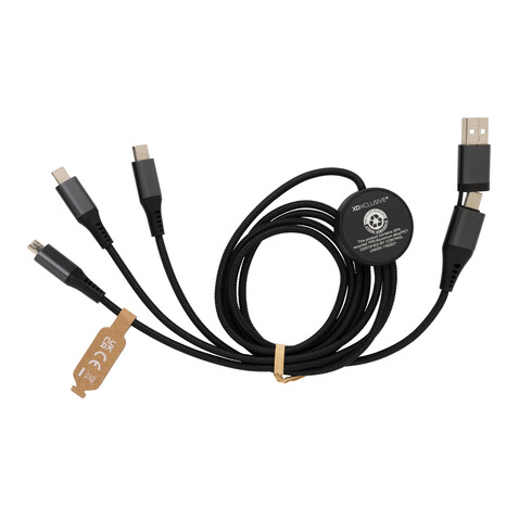 Terra 60W 120cm 6-in-1-Kabel aus RCS recyceltem Aluminium grau bedrucken, Art.-Nr. P302.682 Terra 60W 120cm 6-in-1-Kabel aus RCS recyceltem Aluminium grau bedrucken, Art.-Nr. P302.682