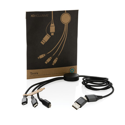 Terra 60W 120cm 6-in-1-Kabel aus RCS recyceltem Aluminium grau bedrucken, Art.-Nr. P302.682 Terra 60W 120cm 6-in-1-Kabel aus RCS recyceltem Aluminium grau bedrucken, Art.-Nr. P302.682
