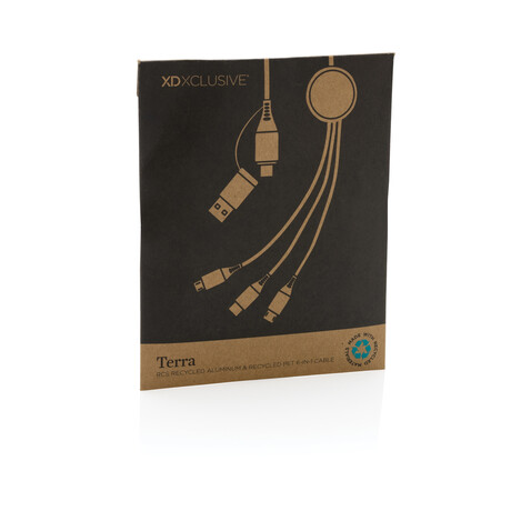 Terra 60W 120cm 6-in-1-Kabel aus RCS recyceltem Aluminium grau bedrucken, Art.-Nr. P302.682 Terra 60W 120cm 6-in-1-Kabel aus RCS recyceltem Aluminium grau bedrucken, Art.-Nr. P302.682