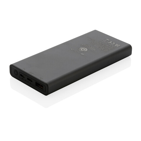 Terra RCS recycelte 18W-Aluminium-Powerbank 10.000mAh grau bedrucken, Art.-Nr. P322.692