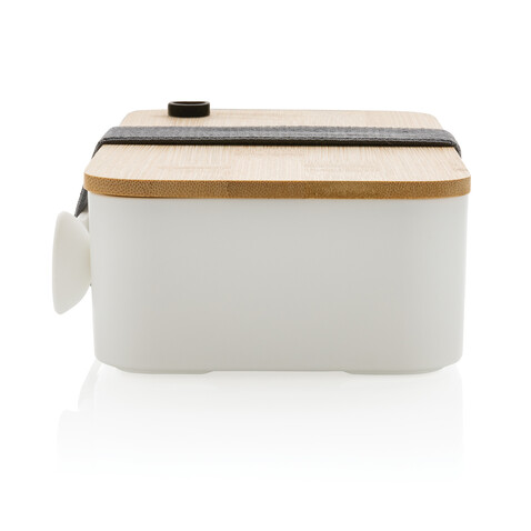 RCS RPP Lunchbox mit Bambusdeckel weiß bedrucken, Art.-Nr. P269.103