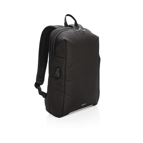 Swiss Peak AWARE™ RFID und USB A-Laptop-Rucksack schwarz bedrucken, Art.-Nr. P763.161