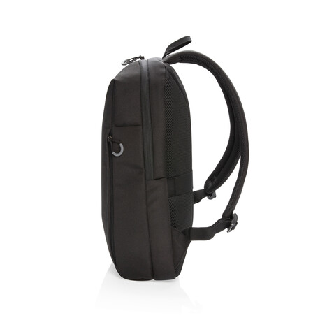 Swiss Peak AWARE™ RFID und USB A-Laptop-Rucksack schwarz bedrucken, Art.-Nr. P763.161