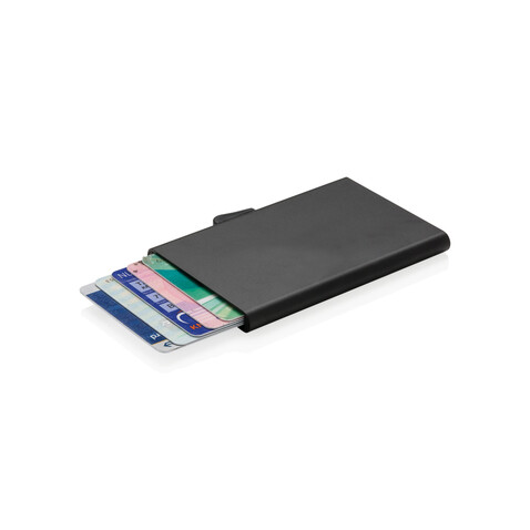 C-Secure Aluminium RFID Kartenhalter schwarz bedrucken, Art.-Nr. P820.491