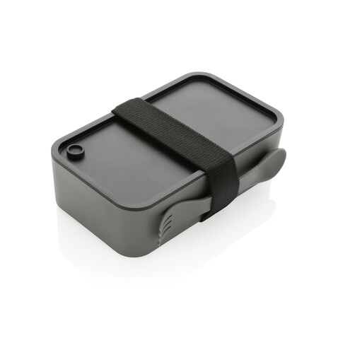 GRS RPP Lunchbox mit Göffel grau bedrucken, Art.-Nr. P269.052