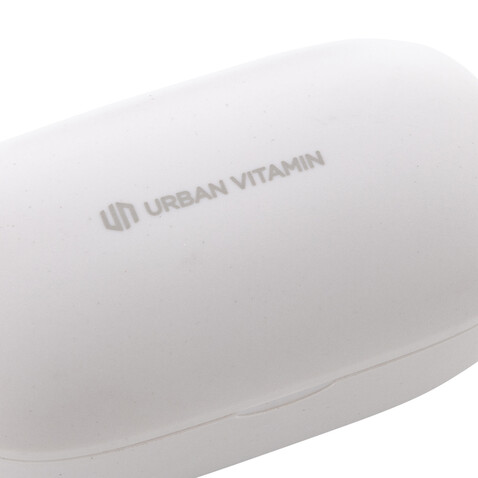 Urban Vitamin Palm Springs ENC Ohrhörer aus RCS rPlastik weiß bedrucken, Art.-Nr. P329.813
