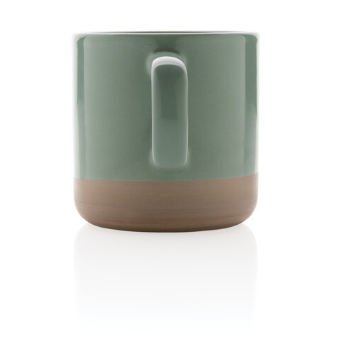 Becher aus glasiertem Keramik, 360ml grün bedrucken, Art.-Nr. P434.117