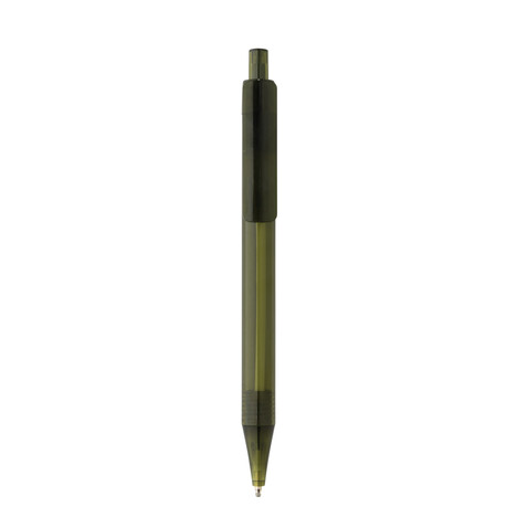 GRS rPET X8 transparenter Stift grün bedrucken, Art.-Nr. P611.077