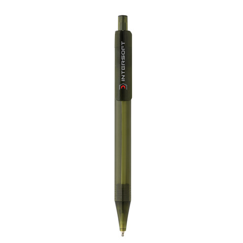 GRS rPET X8 transparenter Stift grün bedrucken, Art.-Nr. P611.077