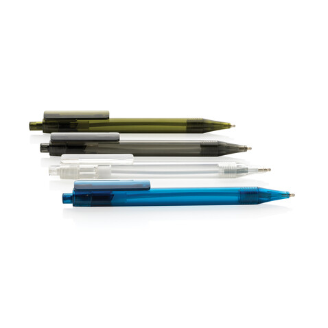 GRS rPET X8 transparenter Stift grün bedrucken, Art.-Nr. P611.077