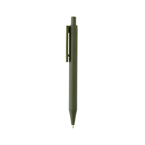 GRS rABS Stift mit Bambus-Clip grün bedrucken, Art.-Nr. P611.087