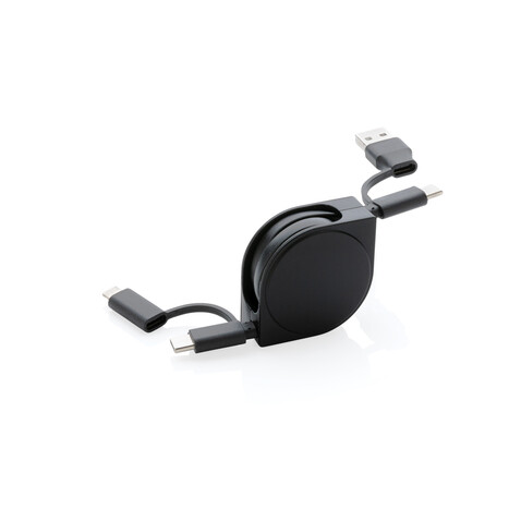 6-in-1 Kabel aus TPE und RCS Standard recyceltem Kunststoff schwarz bedrucken, Art.-Nr. P302.661