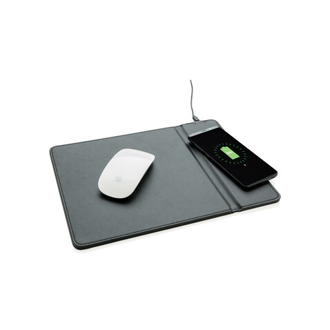 Mousepad mit Wireless-5W-Charging Funktion schwarz bedrucken, Art.-Nr. P308.941