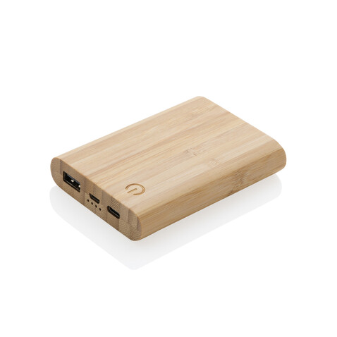 5.000mAh Bambus-Powerbank braun bedrucken, Art.-Nr. P322.259