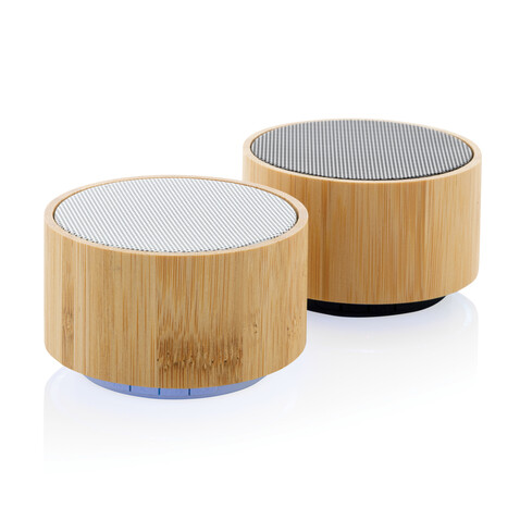 Kabelloser 3W-Lautsprecher aus RCS rKunststoff &amp; Bambus schwarz bedrucken, Art.-Nr. P329.591