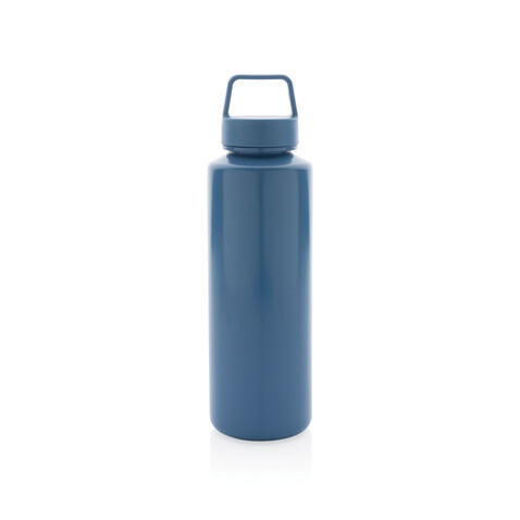 Wasserflasche mit Henkel aus RCS rPP blau bedrucken, Art.-Nr. P435.015