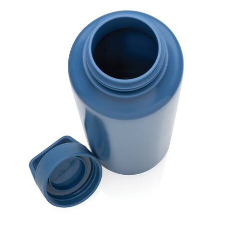 Wasserflasche mit Henkel aus RCS rPP blau bedrucken, Art.-Nr. P435.015
