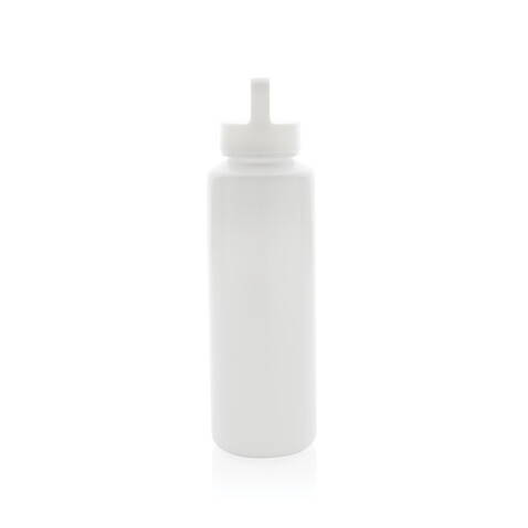Wasserflasche mit Henkel aus RCS rPP weiß bedrucken, Art.-Nr. P435.013