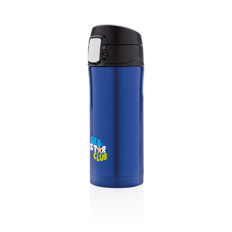 Easy-Lock Vakuum-Becher aus RCS recyceltem Stainless-Steel blau bedrucken, Art.-Nr. P435.065