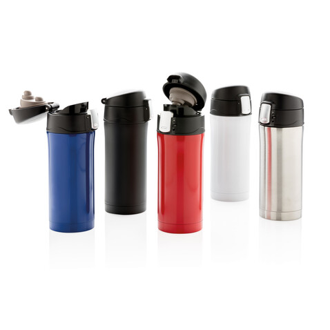 Easy-Lock Vakuum-Becher aus RCS recyceltem Stainless-Steel blau bedrucken, Art.-Nr. P435.065