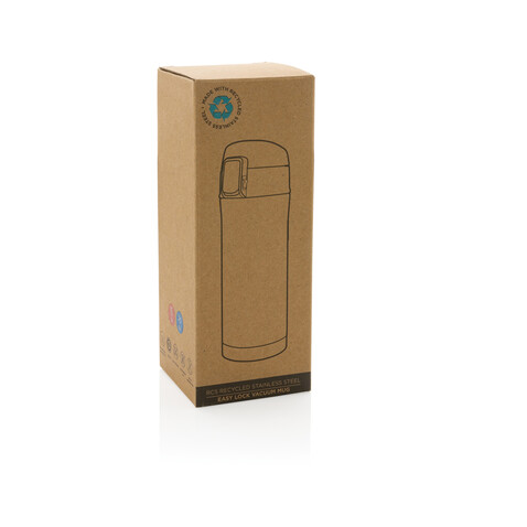 Easy-Lock Vakuum-Becher aus RCS recyceltem Stainless-Steel blau bedrucken, Art.-Nr. P435.065