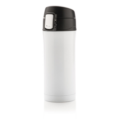 Easy-Lock Vakuum-Becher aus RCS recyceltem Stainless-Steel weiß bedrucken, Art.-Nr. P435.063