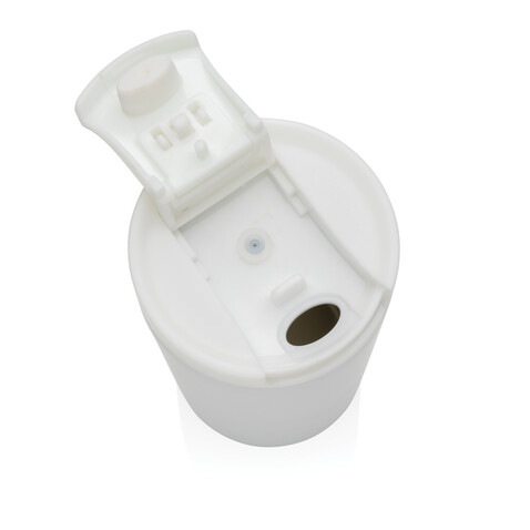 Doppelwandiger Vakuum-Becher aus RCS recyceltem SS weiß bedrucken, Art.-Nr. P435.093