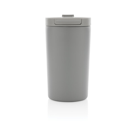 Doppelwandiger Vakuum-Becher aus RCS recyceltem SS grau bedrucken, Art.-Nr. P435.092