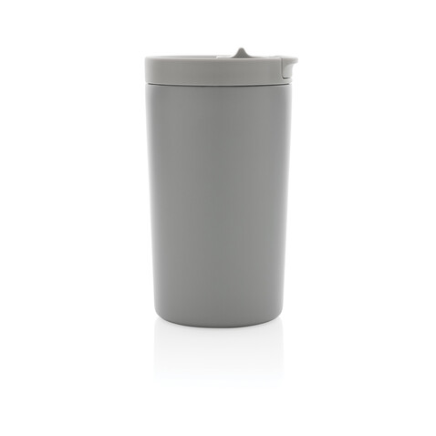 Doppelwandiger Vakuum-Becher aus RCS recyceltem SS grau bedrucken, Art.-Nr. P435.092