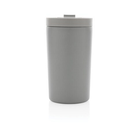 Doppelwandiger Vakuum-Becher aus RCS recyceltem SS grau bedrucken, Art.-Nr. P435.092