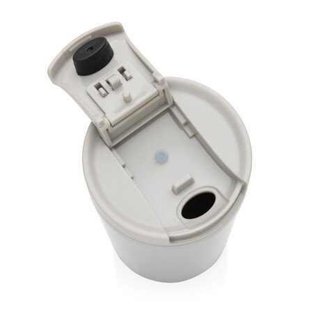 Doppelwandiger Vakuum-Becher aus RCS recyceltem SS grau bedrucken, Art.-Nr. P435.092