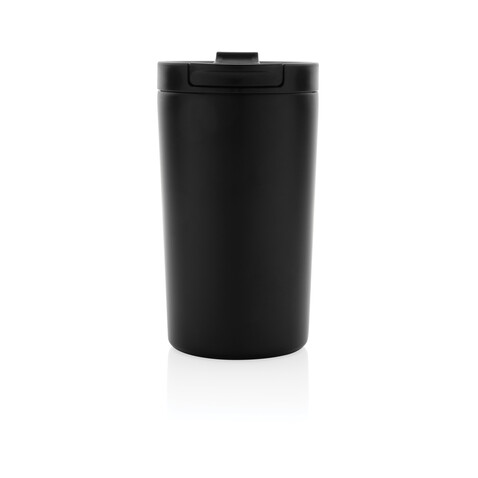 Doppelwandiger Vakuum-Becher aus RCS recyceltem SS schwarz bedrucken, Art.-Nr. P435.091