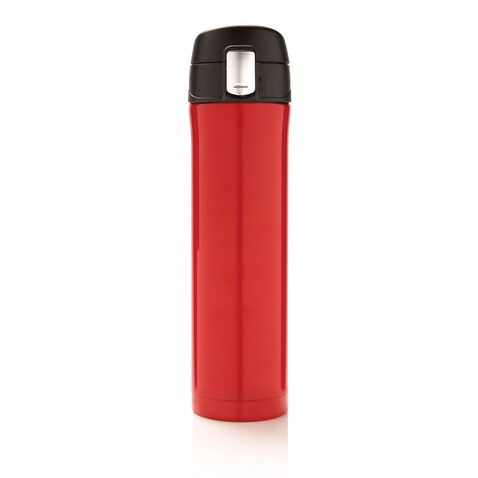 Easy Lock Vakuum-Flasche aus RCS recyceltem Stahl rot bedrucken, Art.-Nr. P435.504