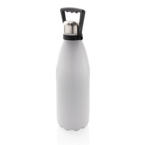 Große Vakuumflasche aus RCS recyceltem Stainless-Steel 1,5L weiß bedrucken, Art.-Nr. P435.513