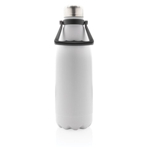 Große Vakuumflasche aus RCS recyceltem Stainless-Steel 1,5L weiß bedrucken, Art.-Nr. P435.513