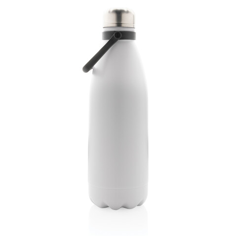 Große Vakuumflasche aus RCS recyceltem Stainless-Steel 1,5L weiß bedrucken, Art.-Nr. P435.513