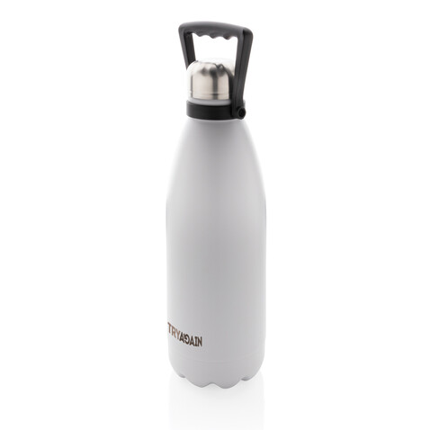 Große Vakuumflasche aus RCS recyceltem Stainless-Steel 1,5L weiß bedrucken, Art.-Nr. P435.513